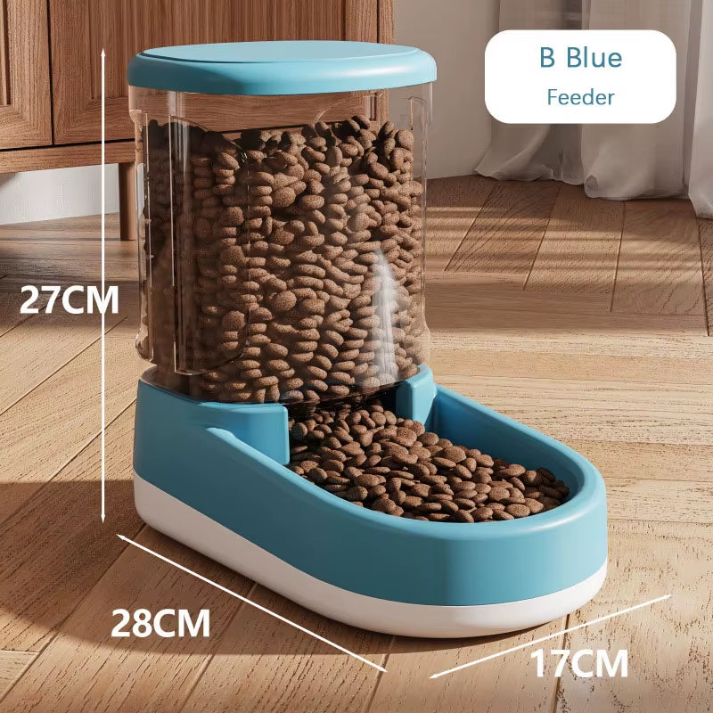 Automatic Pet Feeder Water Dispenser Dog Cat Gravity Food Water Dispenser with Pet Food Bowl Large Capacity