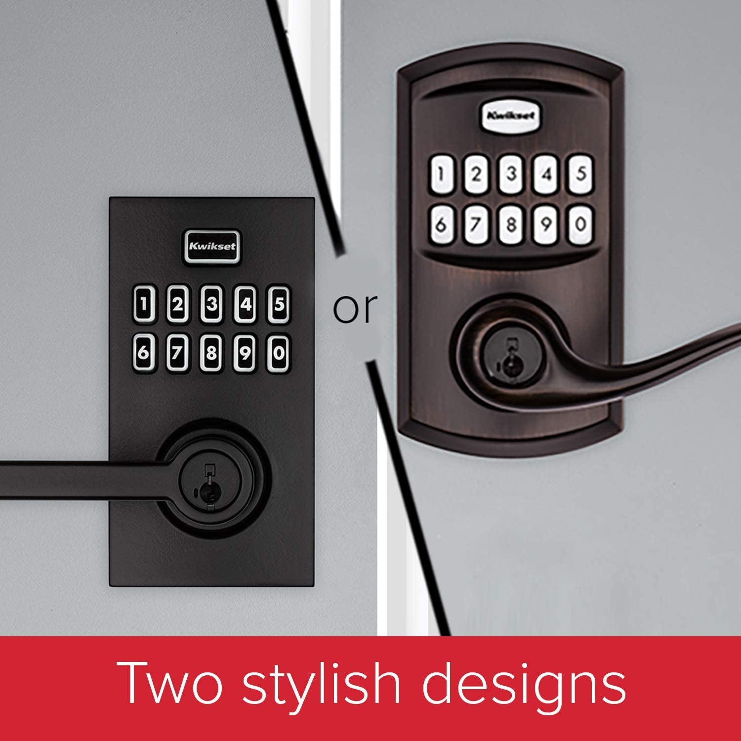 99170-002 Smartcode 917 Keypad Keyless Entry Traditional Residential Electronic Lever Deadbolt Alternative with Tustin Door Handle and Smartkey Security, Venetian Bronze