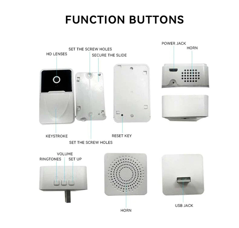 Wireless Security Wifi Smart Doorbell Intercom Video Camera Bell Chime Door Ring